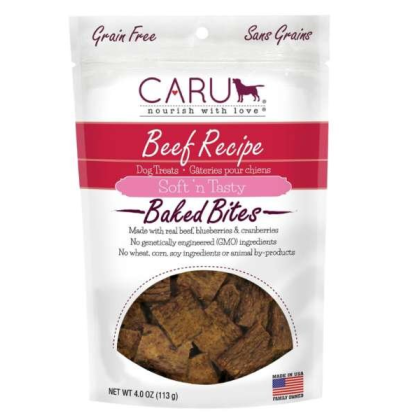 CARU Soft 'n Tasty Beef Recipe Bites for Dogs - 4 oz (Case of 12)