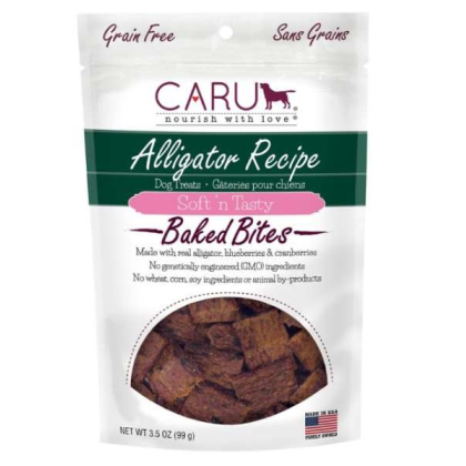 CARU Soft 'n Tasty Alligator Recipe Bites for Dogs - 3.5 oz (Case of 12)