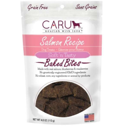 CARU Soft 'n Tasty Salmon Recipe Bites for Dogs - 4 oz (Case of 12)
