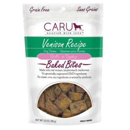 CARU Soft 'n Tasty Venison Recipe Bites for Dogs - 3.5 oz (Case of 12)