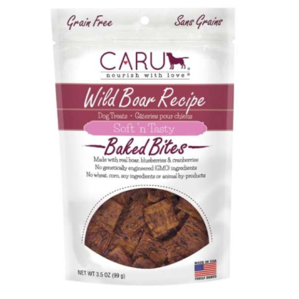 CARU Soft 'n Tasty Wild Boar Recipe Bites for Dogs - 3.5 oz (Case of 12)