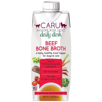 CARU Daily Dish Beef Bone Broth for Dogs & Cats - 12 lbs(Case of 12)