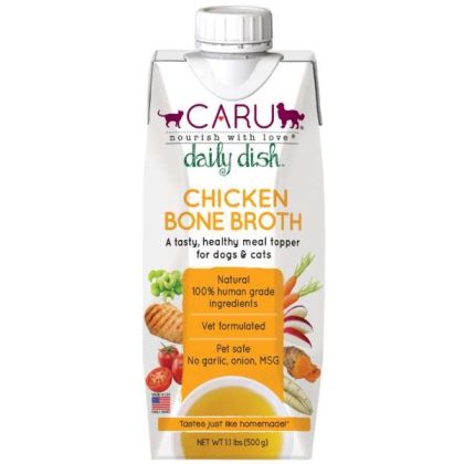 CARU Daily Dish Chicken Bone Broth for Dogs & Cats - 12 lbs(Case of 12)