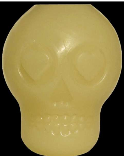Translucent - MKB Glow in the Dark Sugar Skull Chew Toy & Treat Dispenser - Medium