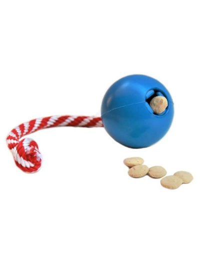 Red - USA-K9 Cherry Bomb Durable Rubber Chew Toy, Treat Dispenser, Reward Toy, Tug Toy, and Retrieving Toy - Large