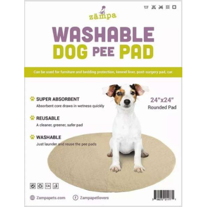 Zampa Pets Quality Whelp Round, Circular Shape Reusable Dog Pee Pads - 24" Round