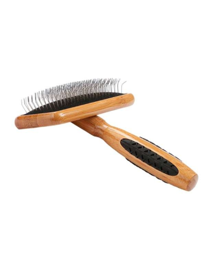 Dark Bamboo - Bass Brushes- De-matting Pet Brush Slicker Style - Medium