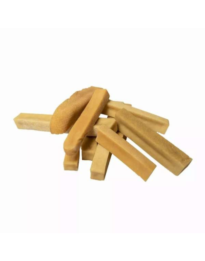 Yellow - DOG CHURPI CHEW- 100% Natural, Himalayan Yak Cheese Churpi Dog Treat & Chews, Grain-Free, Gluten-Free, Dental Chews, 2 COUNT-5.5 oz - Medium