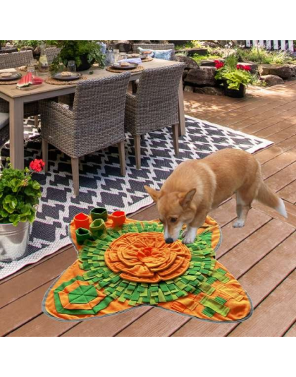 Yellow/Green - Pet Snuffle Mat - - Interactive Feeding Training Mat for Pets - 29.5"
