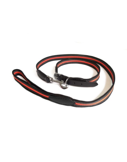 Black  Line - Reflective Anti-Slip Snap Leash (4ft x 3/4in) - 4ft x 3/4in
