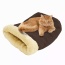 Coffee - GOOPAWS 4 in 1 Self Warming Burrow Cat Bed, Pet Hideway Sleeping Cuddle Cave - 22" x14" x10"