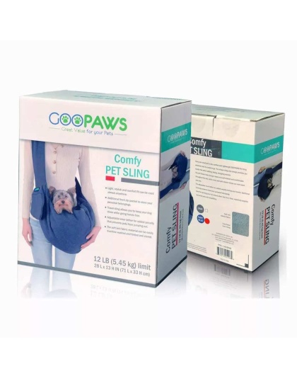 Navy Blue - JESPET Comfy Pet Sling for Small Dog Cat, Hand Free Sling Bag Breathable Soft Knit with Front Pocket, Travel Puppy Carrying Bag, Pet Pouch. Machine Washable - 28" L x 13" H