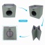 Sage Green - JESPET Foldable Cat Condo, Cat Cube House & Sleepping Bed with Lying Surface and 2 Reversible Cushions, Cat Hiding Place, Cat Cave, Linenette Fabric, Felt and Engineered Wood, Scratch Resista - 15.4" x15.4" x15"