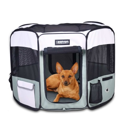 Shale Green - JESPET Pet Dog Playpens 36", 45" & 61" Portable Soft Dog Exercise Pen Kennel with Carry Bag for Puppy Cats Kittens Rabbits, Indoor/Outdoor Use - 36x36x24 Inch