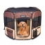Coffee - JESPET Pet Dog Playpens 36", 45" & 61" Portable Soft Dog Exercise Pen Kennel with Carry Bag for Puppy Cats Kittens Rabbits, Indoor/Outdoor Use - 61x61x30 Inch