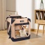 Beige - JESPET Soft Pet Crates Kennel, 3 Door Soft Sided Folding Travel Pet Carrier with Straps and Fleece Mat for Dogs, Cats, Rabbits, Indoor/Outdoor Use with Grey, Blue & Beige, Black - 36"L x 24"W x 27"H