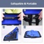Blue - JESPET Soft Pet Crates Kennel, 3 Door Soft Sided Folding Travel Pet Carrier with Straps and Fleece Mat for Dogs, Cats, Rabbits, Indoor/Outdoor Use with Grey, Blue & Beige, Black - 30"L x 21"W x 23"H