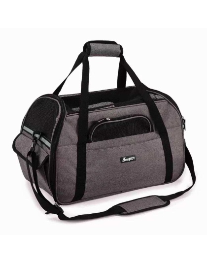 Smoke Grey - JESPET Soft-Sided Kennel Pet Carrier for Small Dogs, Cats, Puppy, Airline Approved Cat Carriers Dog Carrier Collapsible, Travel Handbag & Car Seat - 19" x 10" x 13"