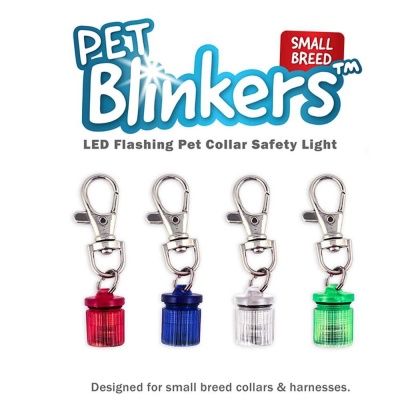 Green - Jade/Blue LED - Pet Blinkers Flashing LED Pet Safety Light  - Small Breed