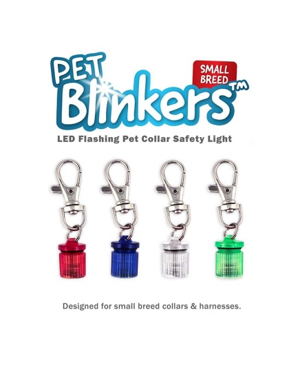 Green - Jade/Blue LED - Pet Blinkers Flashing LED Pet Safety Light  - Small Breed