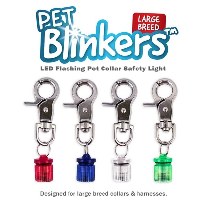 Green - Jade/Blue LED - Pet Blinkers Flashing LED Pet Safety Light  - Large Breed