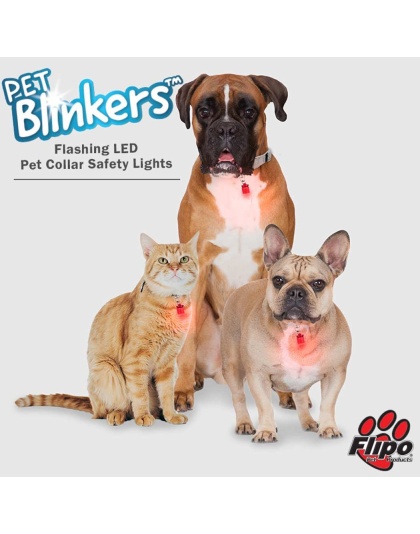 Red - Red/Blue LED - Pet Blinkers Flashing LED Pet Safety Light  - Large Breed
