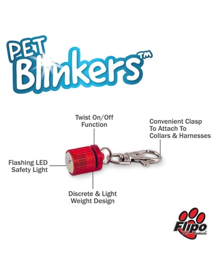 Red - Red/Blue LED - Pet Blinkers Flashing LED Pet Safety Light  - Large Breed