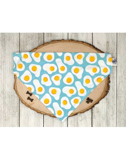 Sunny Side Up Eggs - No Tie Dog Collar Bandana - Small