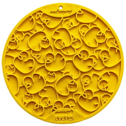 Yellow Duckies E-Mat - Duckies Design eMat Enrichment Lick Mat With Suction Cups