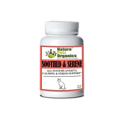 Soothed & Serene - All Systems Anxiety, Calming & Stress Support* Dogs & Catss & Cats* - CAT/ 150 caps / 250 mg /Size 3