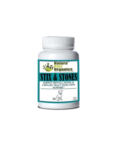 Stix And Stones Capsules* Kidney, Urinary Tract Infection & Stone Support* - DOG/ 90 caps / 500 mg / Size 1 Cap