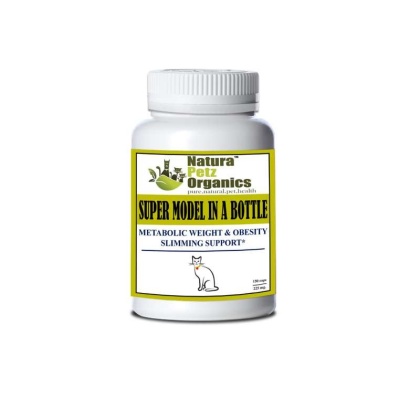 Super Model In A Bottle - Metabolic Weight & Obesity Slimming Support* Adult & Senior Pets* - CAT  / 150 caps / 225 mg / Turkey Flavor