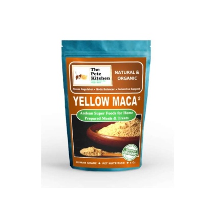 Yellow Maca* Complete Protein & Cognitive & Glandular Support* The Petz Kitchen Organic & Human Grade Ingredients For Home Prepared Meals & Treats* - 4 oz.