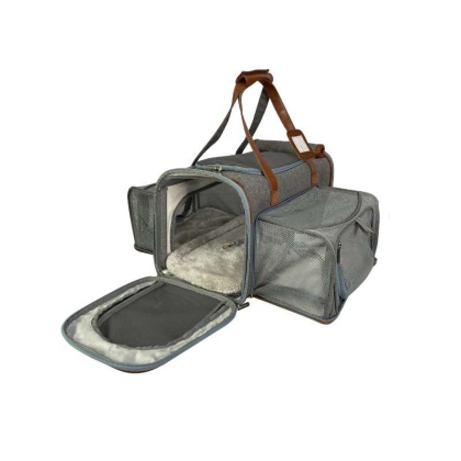 Platinum Gray - Mr. Peanut's Gold Series Big Apple Size Double Expandable Pet Carrier -