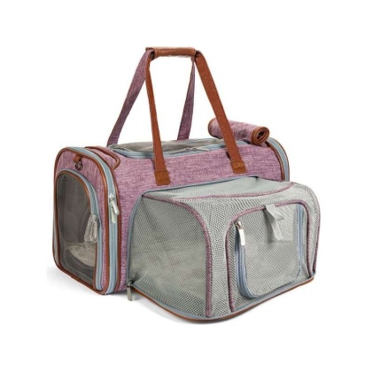 Purple - Mr. Peanut's Gold Series Mini Size Expandable Pet Carrier - 16 in L x 10 in W x 10 in H