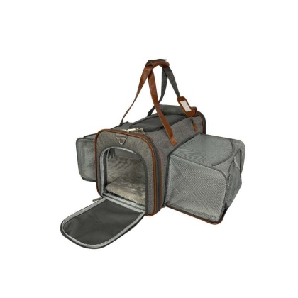 Platinum Gray - Mr. Peanut's Gold Series Standard Size Double Expandable Pet Carrier - 18 in L x 10.5 in W x 11 in H