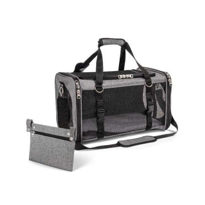 Platinum Gray - Mr. Peanut's Parisian Series Airline Capable Soft Sided Pet Carrier - 18 in L x 11 in W x 12H