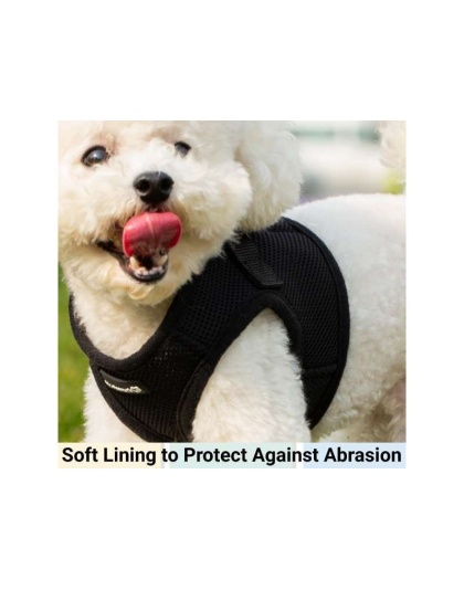Black - Mr. Peanut's PupTrek Small Dog/Cat Soft Mesh Step In Harness Vest - Small