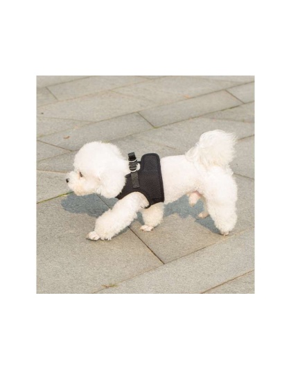 Black - Mr. Peanut's PupTrek Small Dog/Cat Soft Mesh Step In Harness Vest - Small