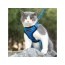 Blue - Mr. Peanut's PurrTrek Reflective Cat Harness with Matching Leash - X Small