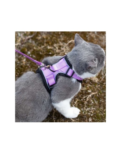 Lilac - Mr. Peanut's PurrTrek Reflective Cat Harness with Matching Leash - X Small