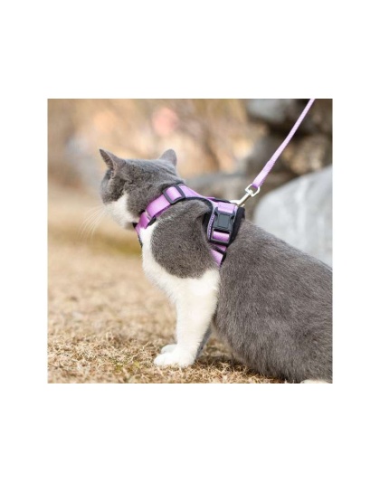 Lilac - Mr. Peanut's PurrTrek Reflective Cat Harness with Matching Leash - X Small