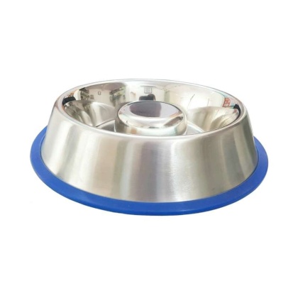 Mr. Peanut's Slow Feed Anti Bloat Dog Bowl with Bonded Silicone Base - Small