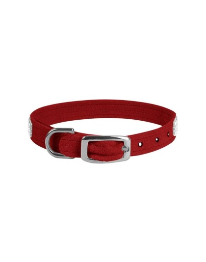 Red - Susan Lanci Designs 3 Row Giltmore Crystals Collar - XL