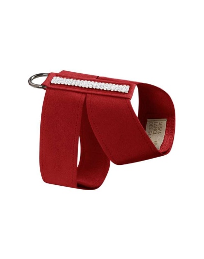 Red - Susan Lanci Designs 3 Row Giltmore Crystals Tinkie Harness - Large