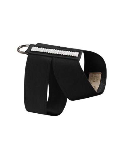 Black - Susan Lanci Designs 3 Row Giltmore Crystals Tinkie Harness - Small