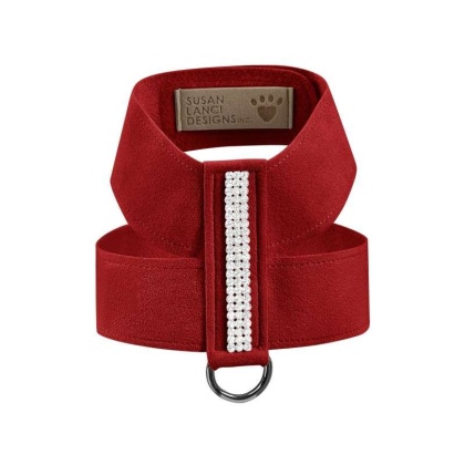Red - Susan Lanci Designs 3 Row Giltmore Crystals Tinkie Harness - Small