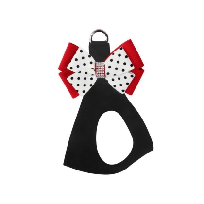 Black - Susan Lanci Designs Minnie Double Nouveau Bow Step In Harness - Large