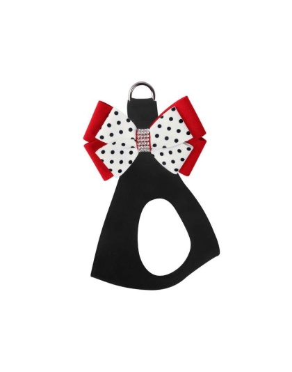 Black - Susan Lanci Designs Minnie Double Nouveau Bow Step In Harness - XL