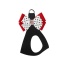 Black - Susan Lanci Designs Minnie Double Nouveau Bow Step In Harness - XL